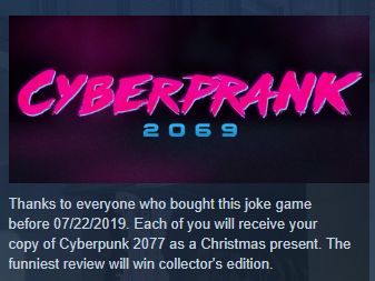 Jogo chamado 'Cyberprank 2069' &eacute; removido do Steam