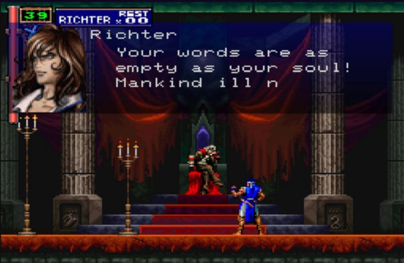 Um dos truques de Castlevania SOTN permite terminar o jogo com Richter