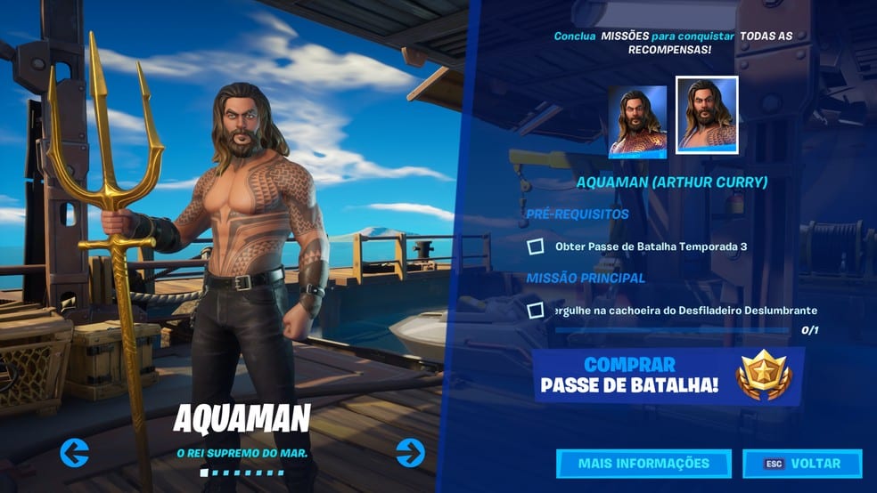 Como conseguir a skin de Aquaman em Fortnite; Veja as dicas