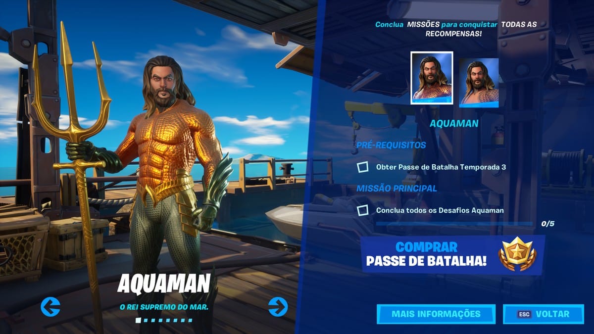 Como conseguir a skin de Aquaman em Fortnite; Veja as dicas