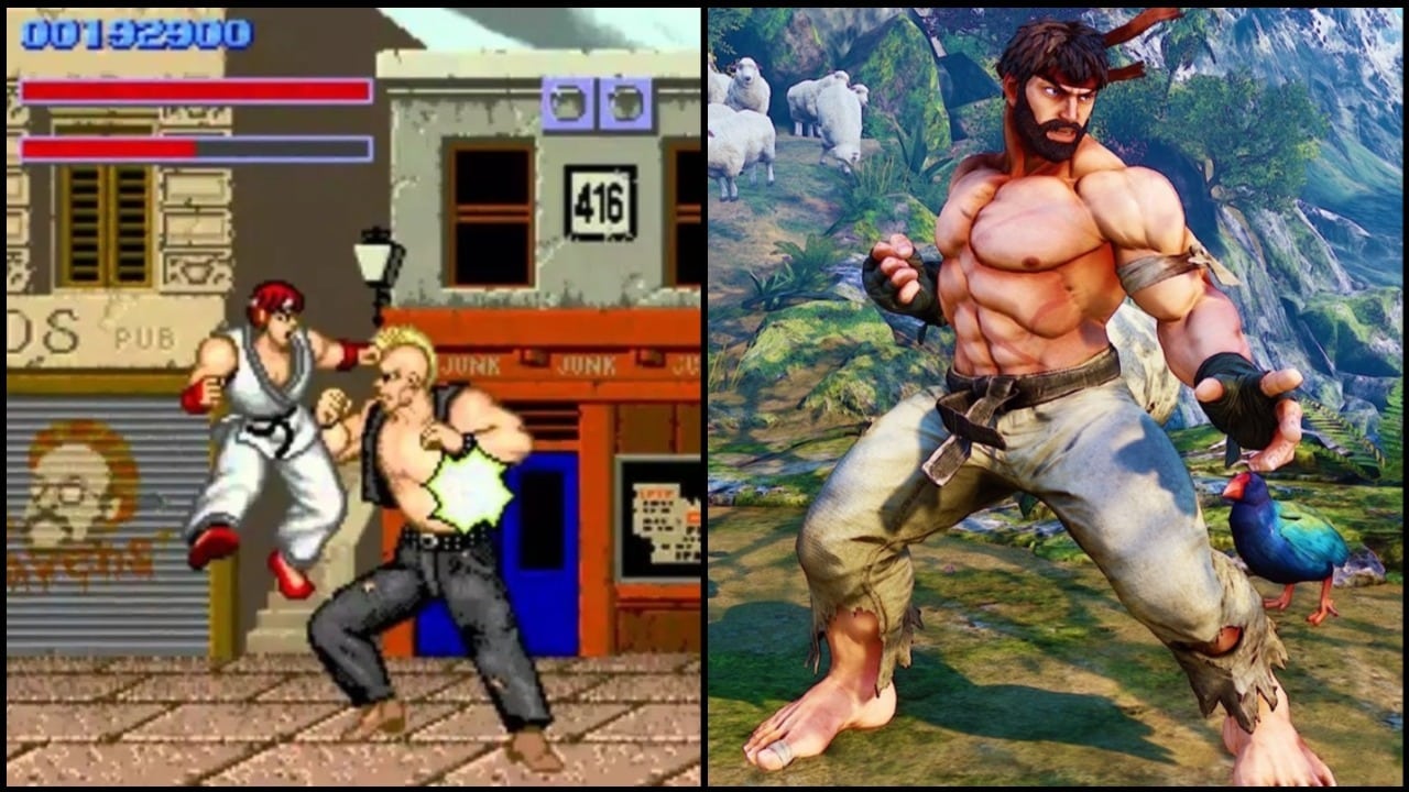 antes e depois games Street Fighter