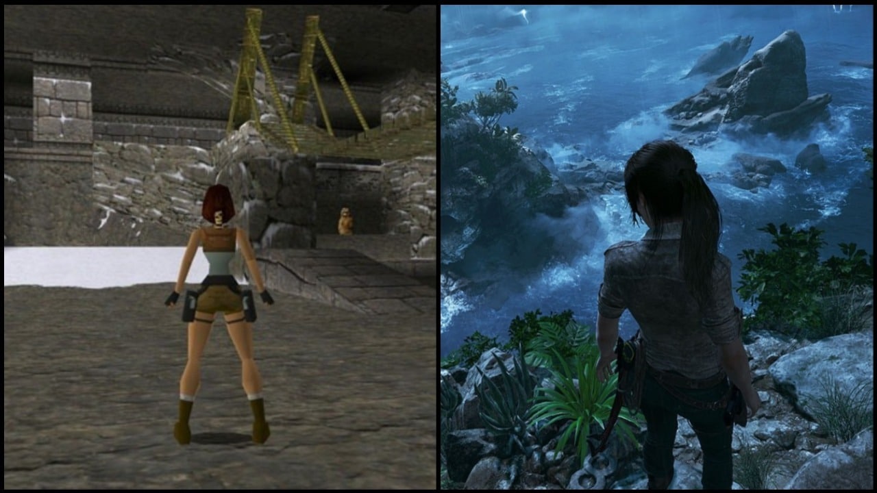 antes e depois games Tomb Raider