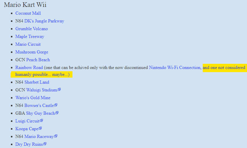 Jogador efetua ultra atalho em pista de Mario Kart Wii depois de 13 anos