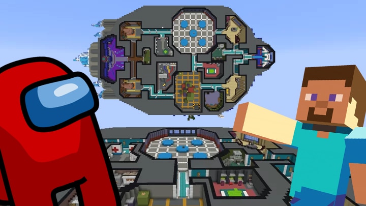 F&atilde; recria mapa de Among Us em Minecraft e o resultado &eacute; incr&iacute;vel