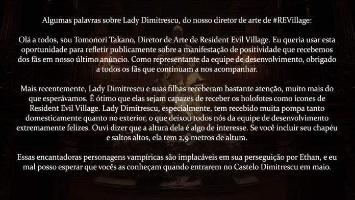 Resident Evil: Village | Altura oficial da vil&atilde; Lady Dimitrescu &eacute; revelada
