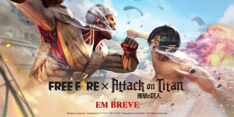 Free Fire ter&aacute; crossover com Attack on Titan