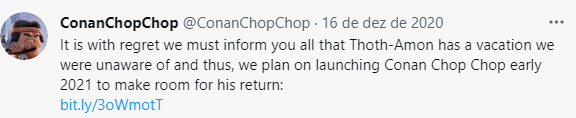Conan Chop Chop Delay message