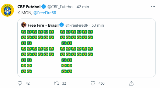 CBF e Free Fire em parceria manifestada pelas redes sociais