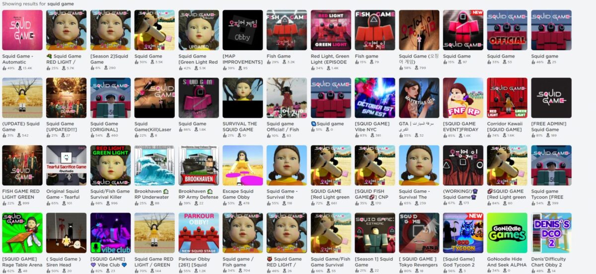 F&atilde;s recriam Squid Game no Roblox