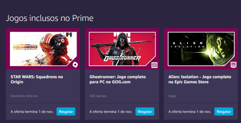 Confira os &ldquo;jogos gr&aacute;tis&rdquo; oferecidos com o Prime Gaming