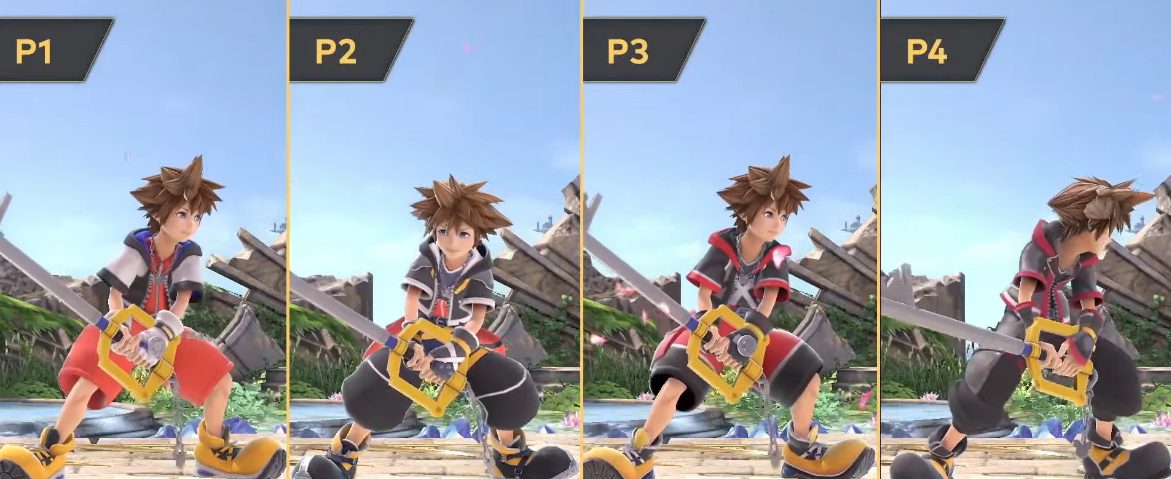Sora costumes in Super Smash Bros Ultimate