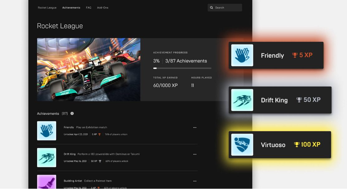 Sistema de Conquistas da Epic Games Store