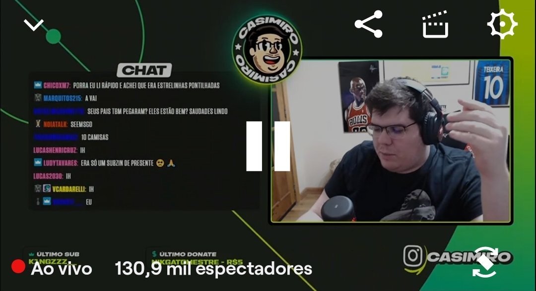 Casimiro: streamer retorna &agrave;s lives e bate pico de 130 mil espectadores