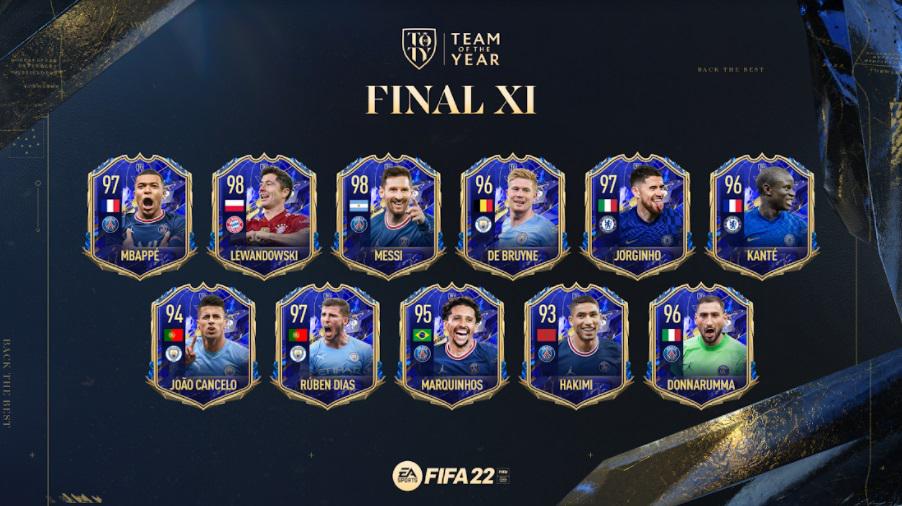 FIFA 22 monta Team of The Year, sele&ccedil;&atilde;o com os melhores jogadores do ano