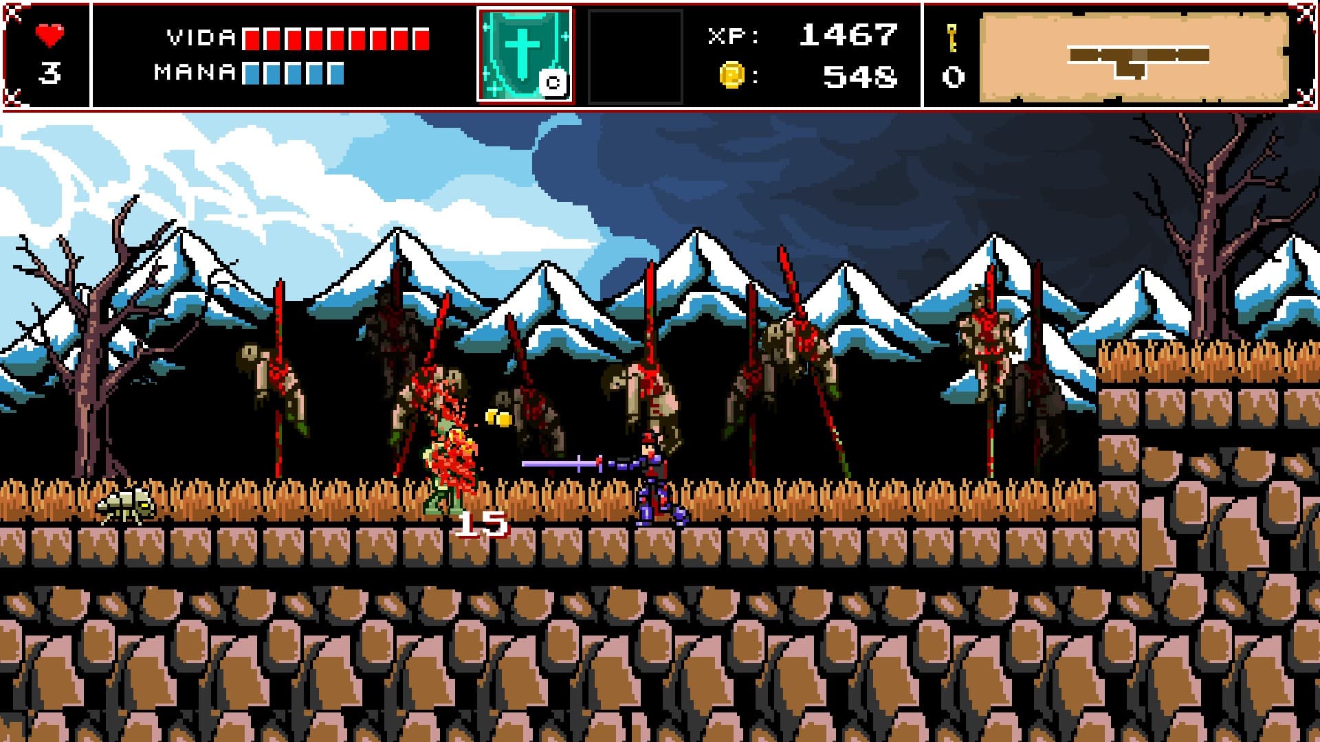 Espere muito sangue em Infernax!