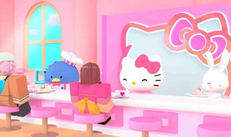 Hello Kitty lan&ccedil;a caf&eacute; virtual no Roblox