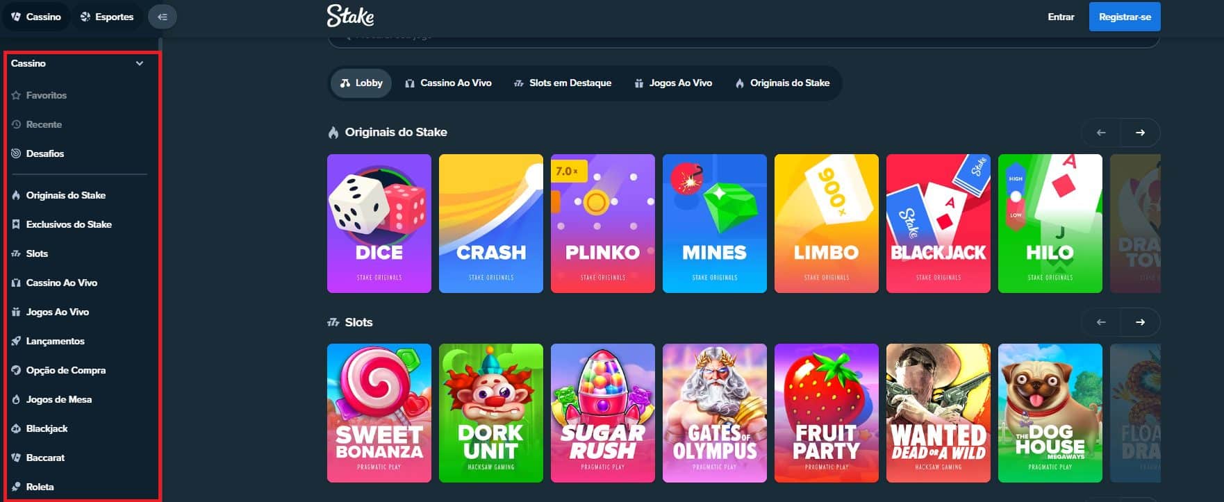 Os jogos dispon&iacute;veis em Stake Casino
