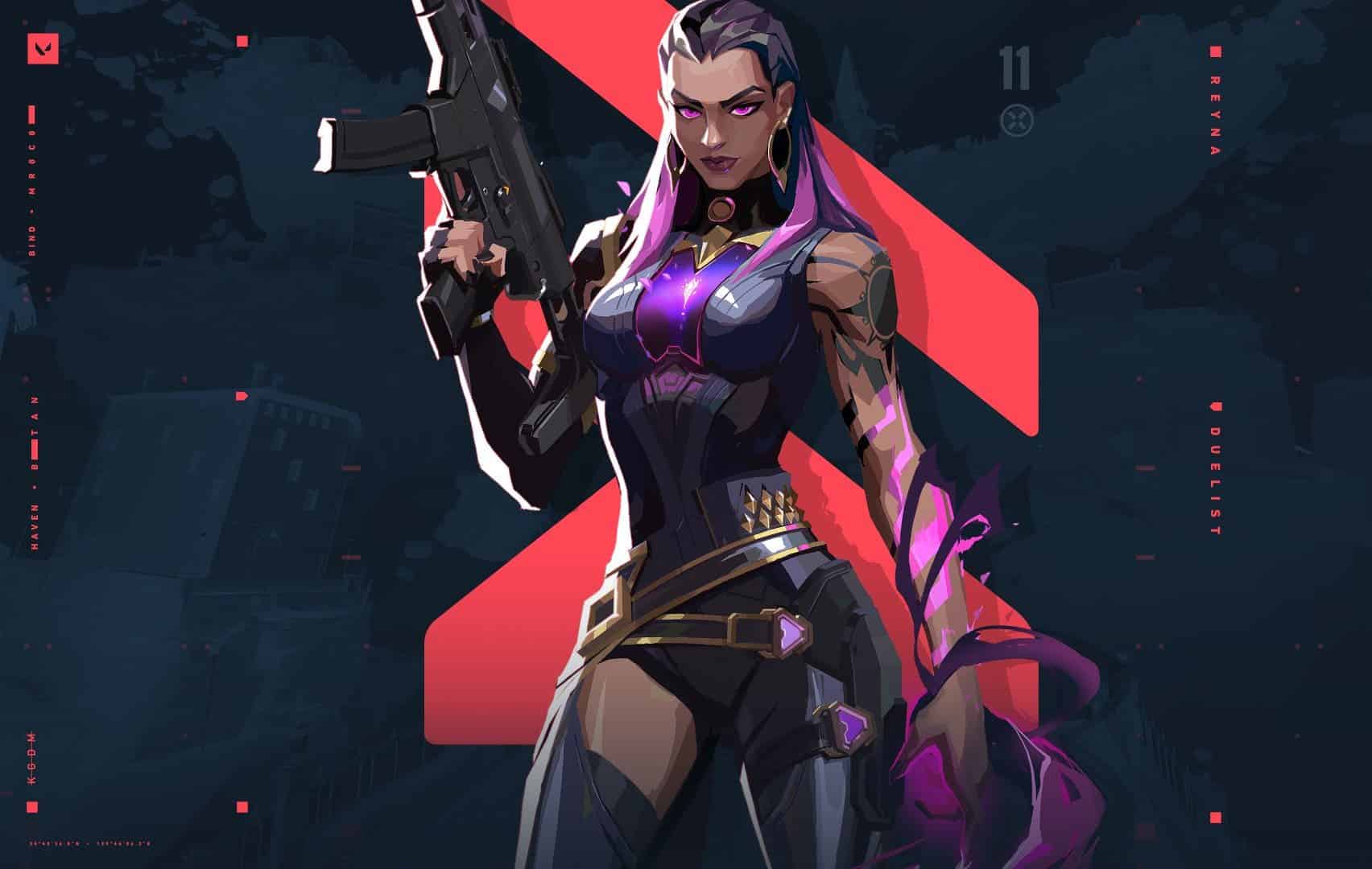 Imagem promocional de Reyna, no Valorant