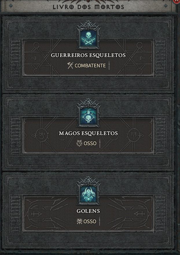 Livro dos mortos - habilidades - Diablo 4