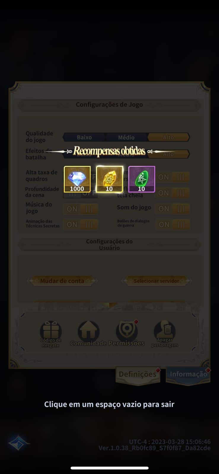 Como resgatar c&oacute;digos em Saint Seiya Legends of Justice