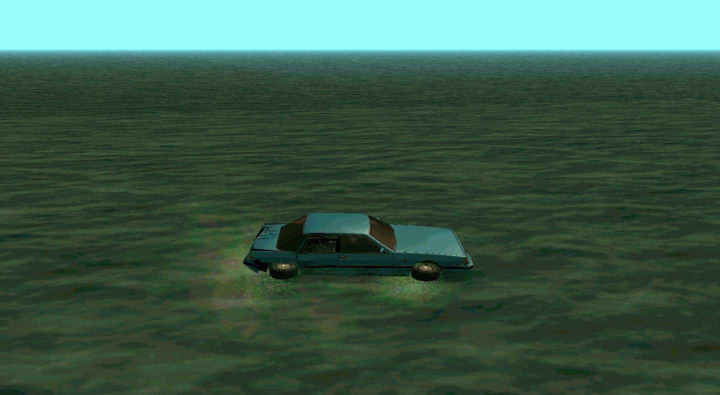 "Carros andam na &aacute;gua" um dos c&oacute;digos para GTA San Andreas de PS2.