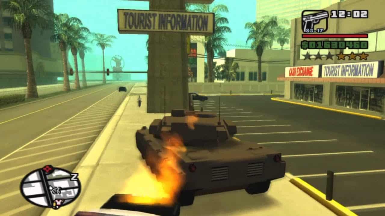 Foto relacionada ao c&oacute;digo do tanque de guerra para GTA San Andreas.