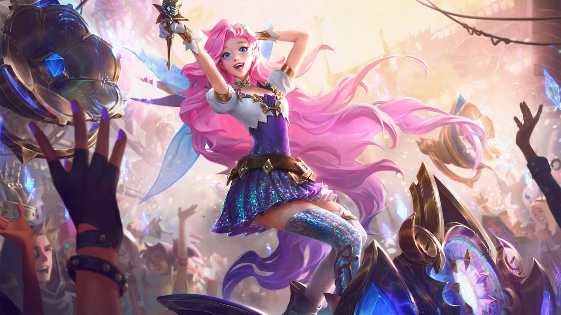 Splash art da campe&atilde; Seraphine, a Cantora Sonhadora, do League of Legends