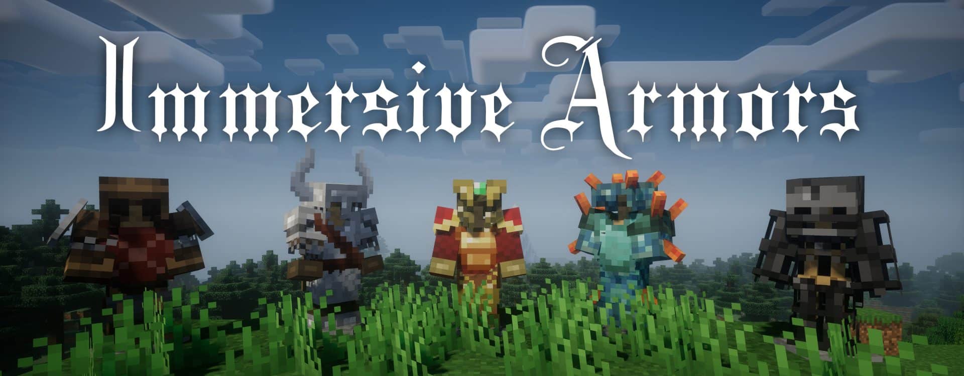 Imagem de Exibi&ccedil;&atilde;o das Armaduras do mod Immersive Armors - 50 Melhores Mods para Minecraft PC