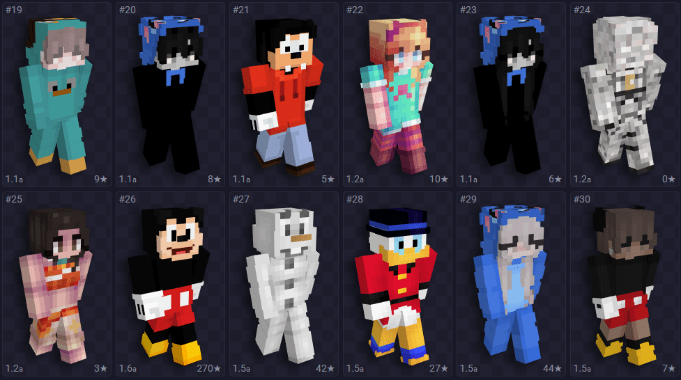 Skins para Minecraft na tem&aacute;tica da Disney / Pixar