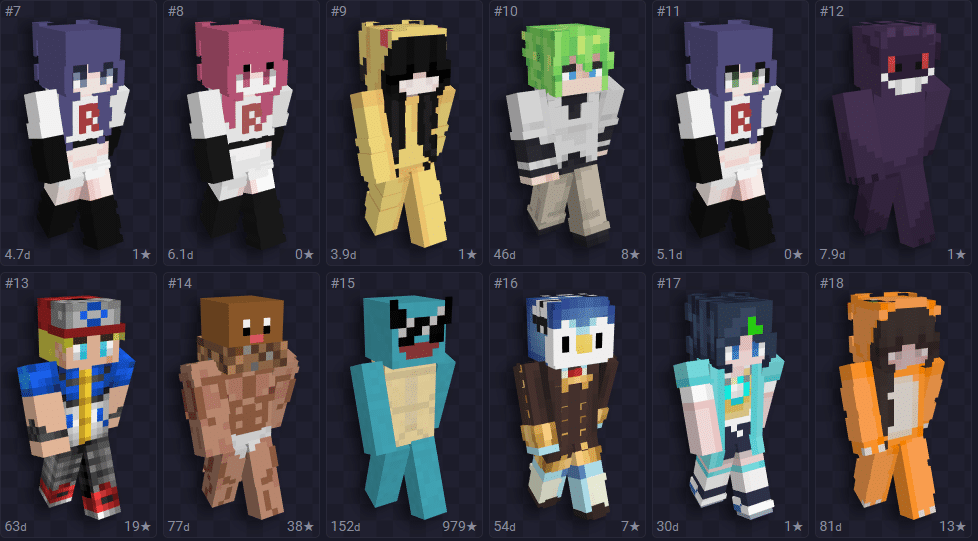Skins para Minecraft na tem&aacute;tica de Pok&eacute;mon
