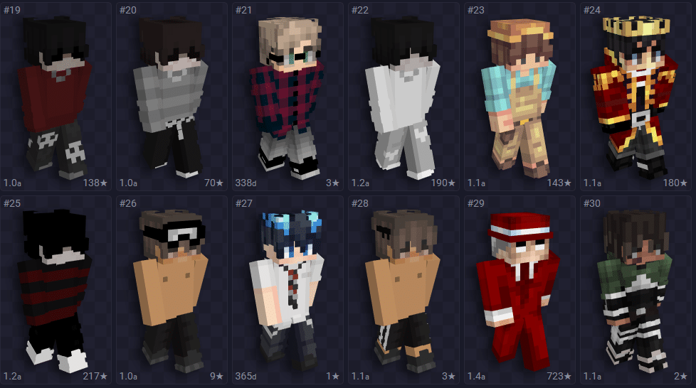 Imagem de skins para minecraft masculinas 