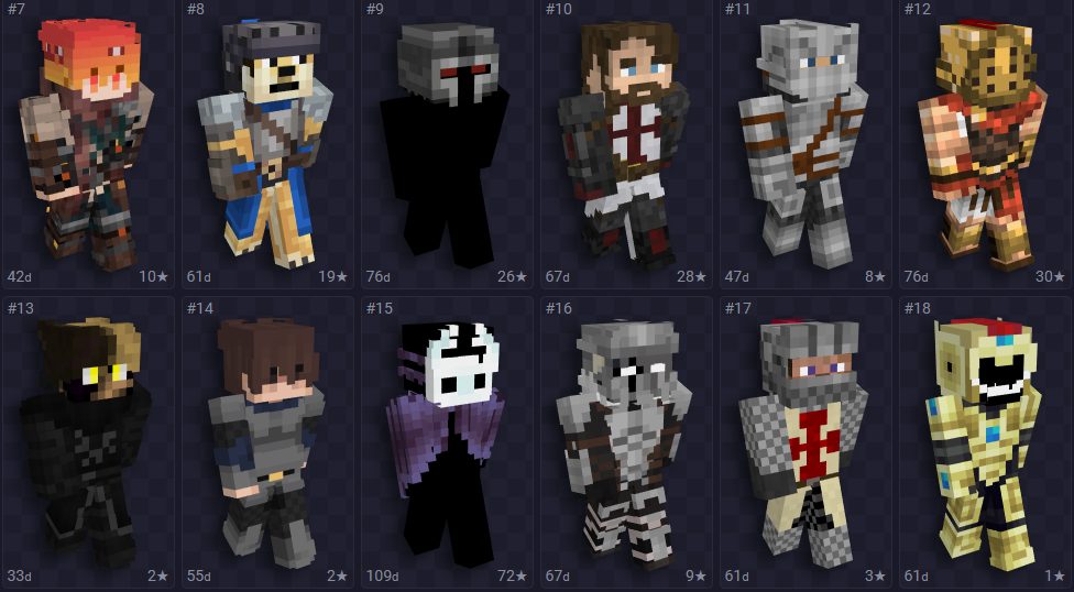 Skins para Minecraft medievais