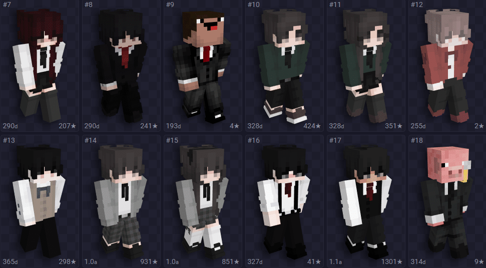 Skins para Minecraft na tem&aacute;tica formal