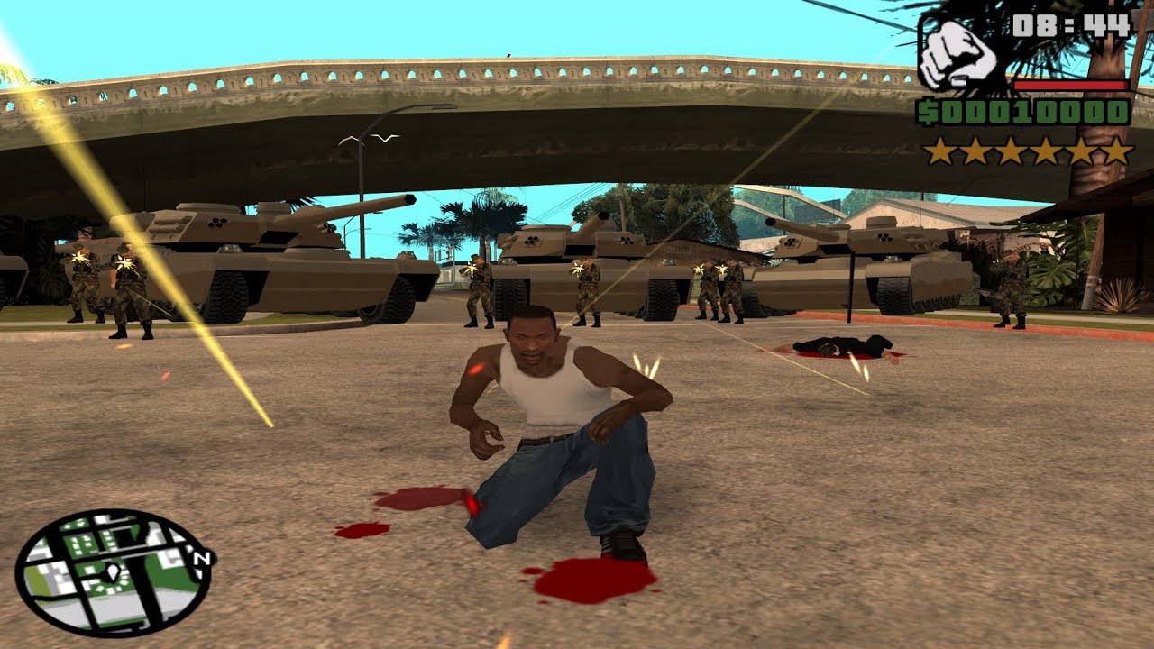 foto de "+6 estrelas de pol&iacute;cia", um dos c&oacute;digos para GTA San Andreas de PS2.