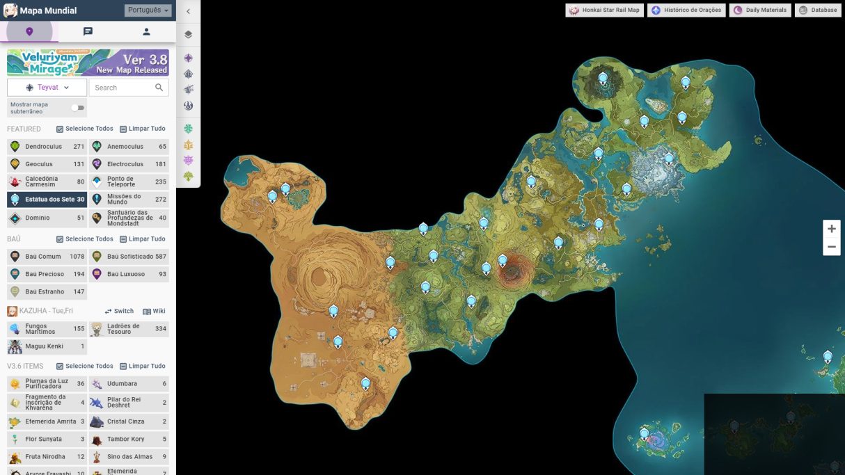 Foto relacionada ao mapa interativo de Genshin Impact.