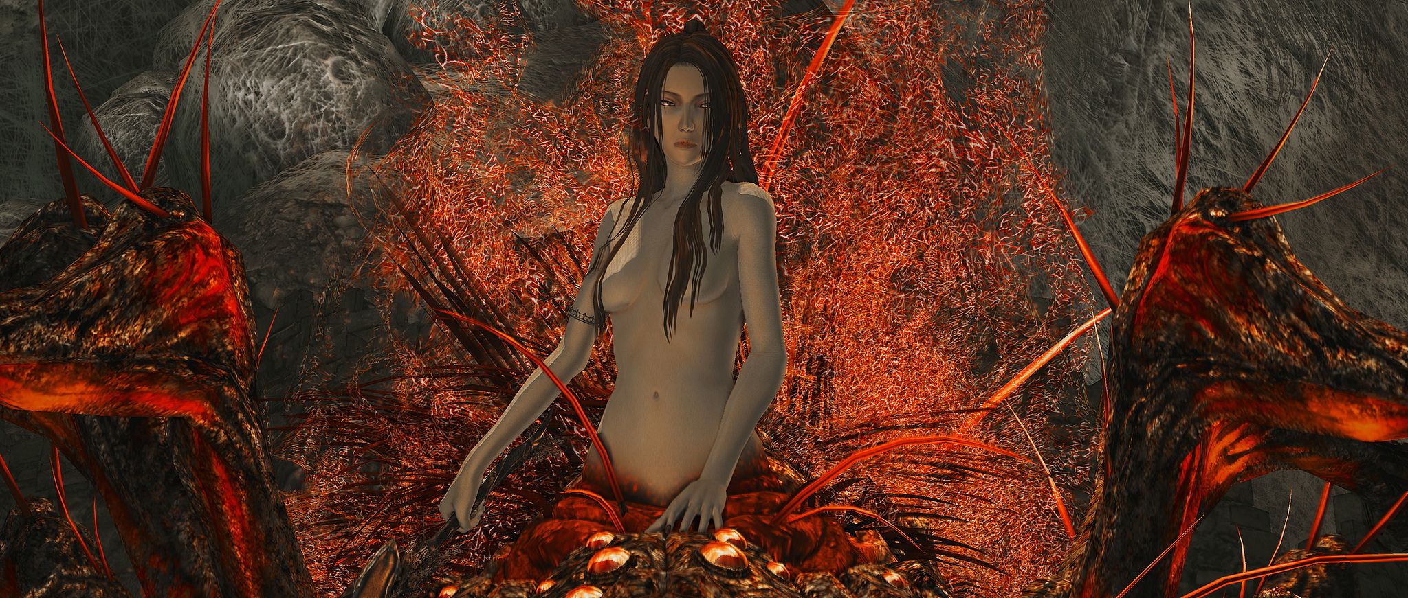 Imagem da Bruxa do Caos Quelaag, um dos principais bosses de Dark Souls. (Divulga&ccedil;&atilde;o / Internet)