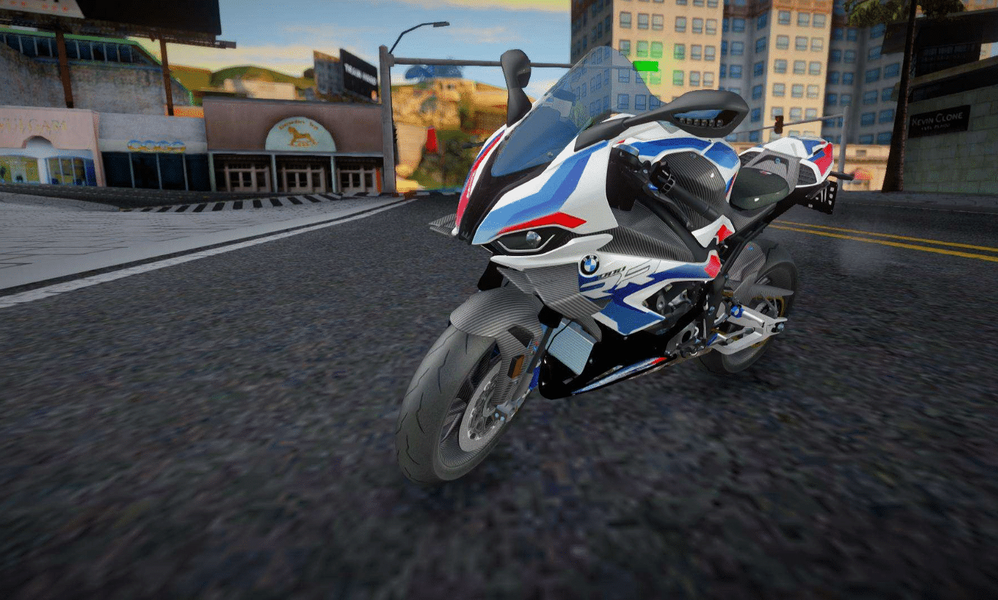 Fotografia da BMW M1000RR inserida em GTA San Andreas. (Divulga&ccedil;&atilde;o / Internet)