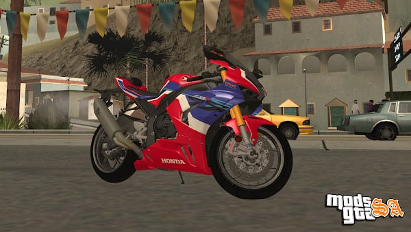 Foto Honda CBR 1000RR-R 2020 da MOTOGP inserida ao GTA San Andreas atrav&eacute;s de mod. (Divulga&ccedil;&atilde;o / Mods GTASA)