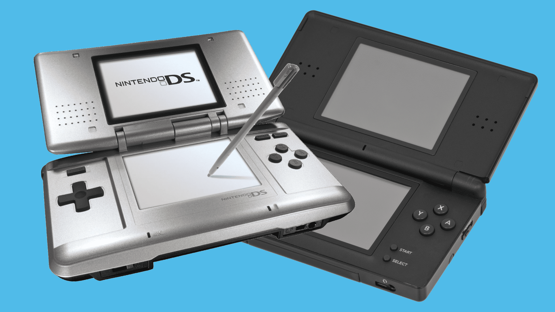 Imagem promocional do Nintendo DS, um dos consoles port&aacute;teis da Nintendo.