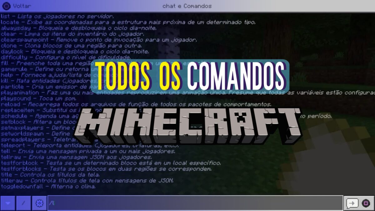 Todos os C&oacute;digos / Comandos do Minecraft (2023)