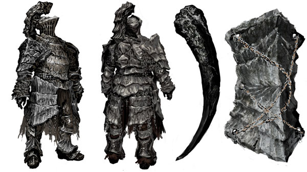 Imagem ilustrativa do personagem Havel a Rocha, um mini boss de Dark Souls, (Divulga&ccedil;&atilde;o / Internet)
