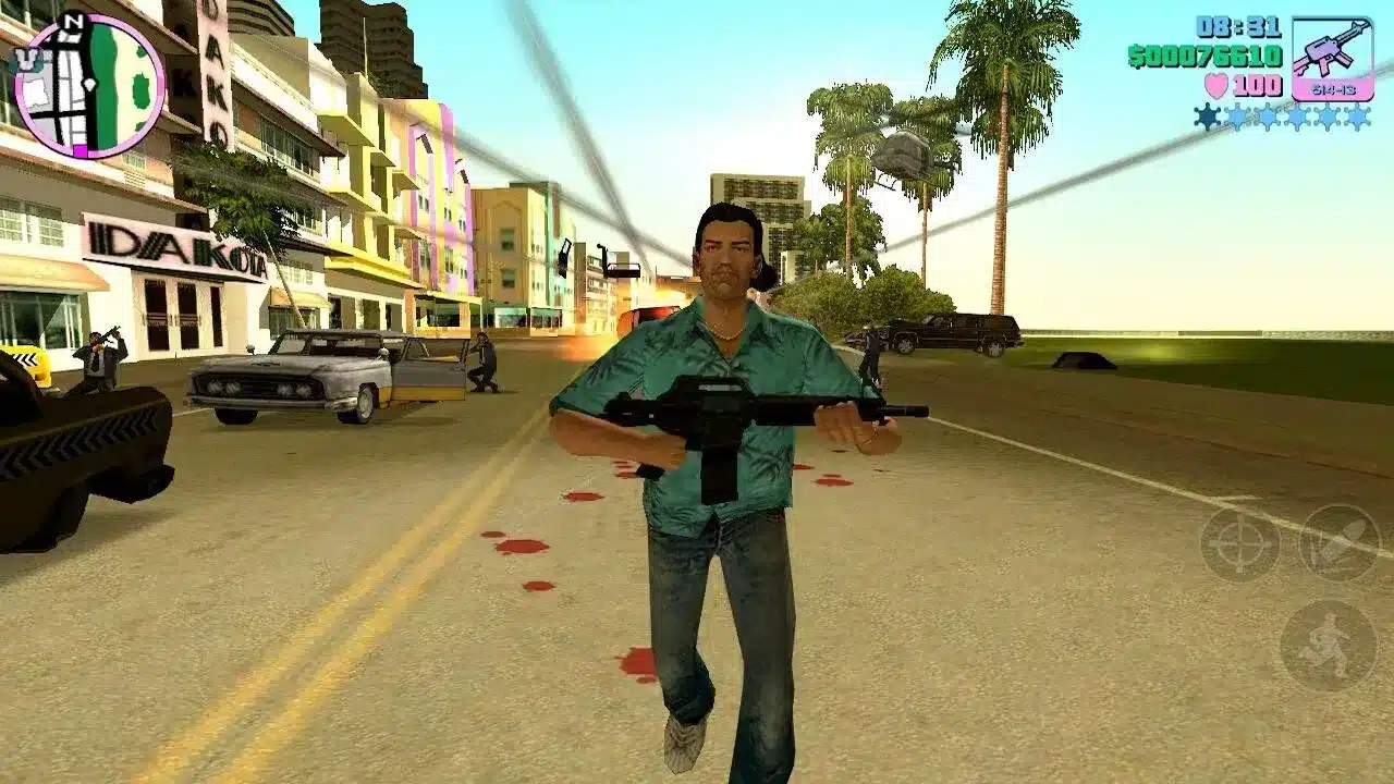 Imagem demonstrando o jogo GTA Vice City para celular. (Divulga&ccedil;&atilde;o/ Internet)