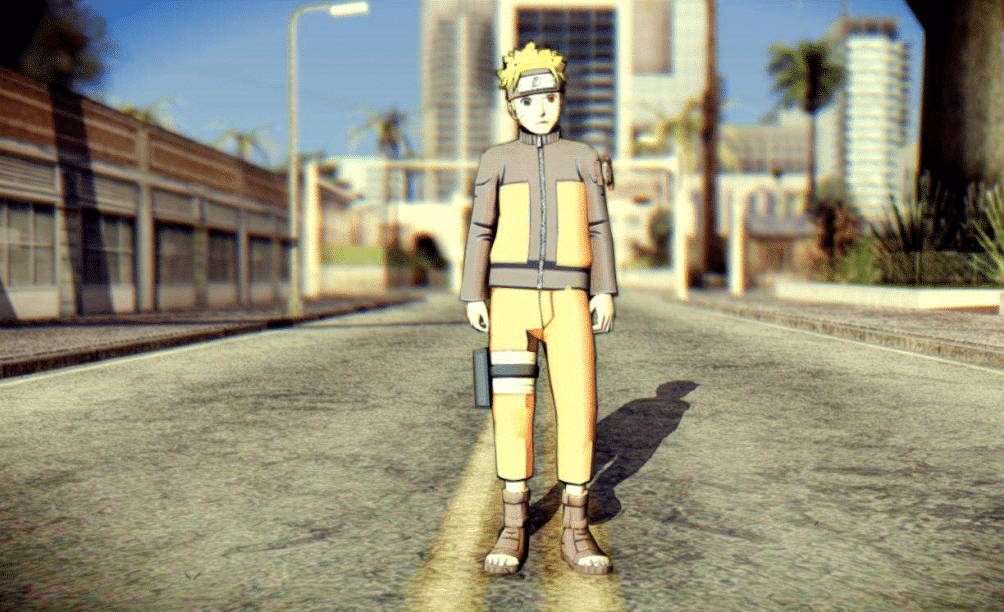 Foto do personagem de anime Naruto em GTA San Andreas. (Divulga&ccedil;&atilde;o / Internet)