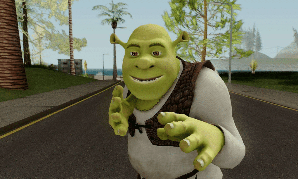 Foto do famoso Shrek na praia de Los Santos. (Divulga&ccedil;&atilde;o / Internet)