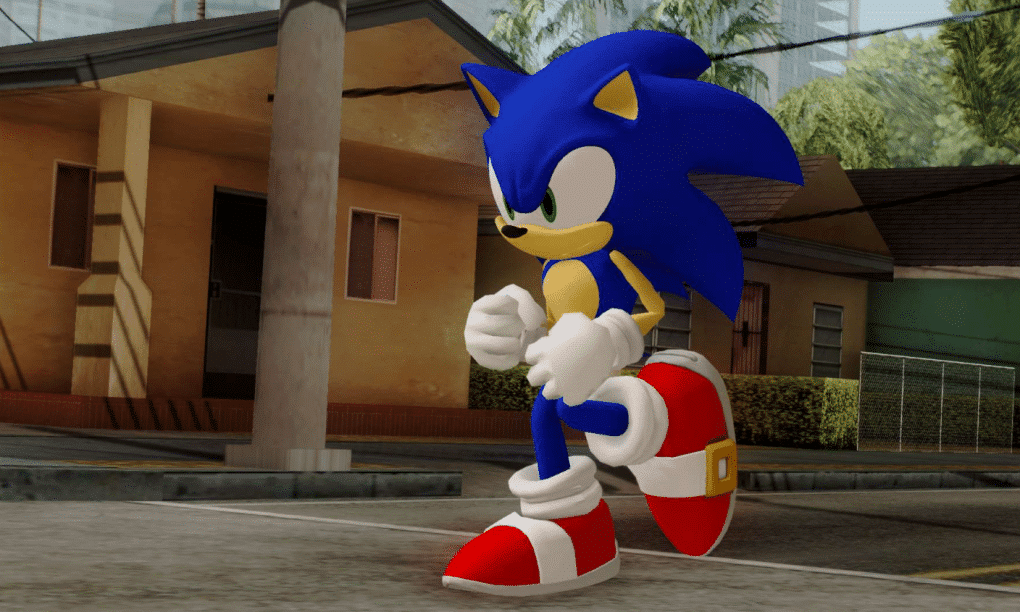 Foto do famoso personagem Sonic passeando por Los Santos. (Divulga&ccedil;&atilde;o / Internet)