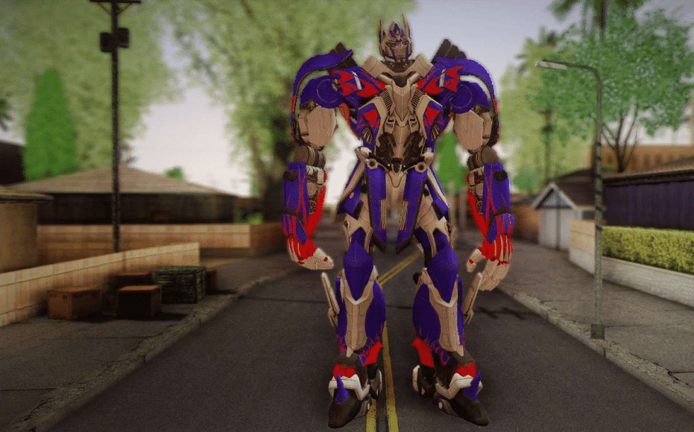 Imagem do Optimus Prime em Los Santos de GTA San Andreas. (Divulga&ccedil;&atilde;o / Internet)