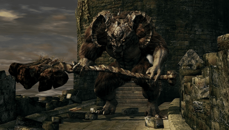 Imagem do Touro Demon&iacute;aco, um dos personagens mais desafiadores em Dark Souls. (Divulga&ccedil;&atilde;o / Internet)