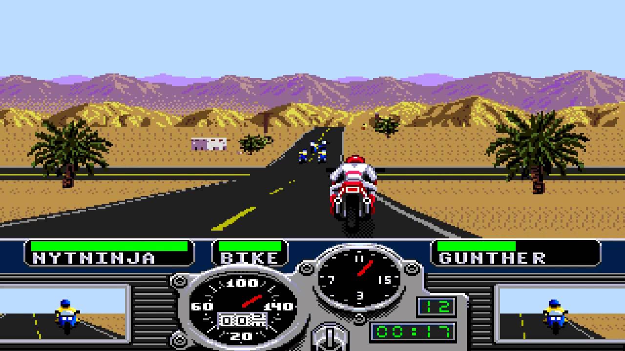 Foto da gameplay de Road Rash para Mega Drive. (Divulga&ccedil;&atilde;o / Internet)