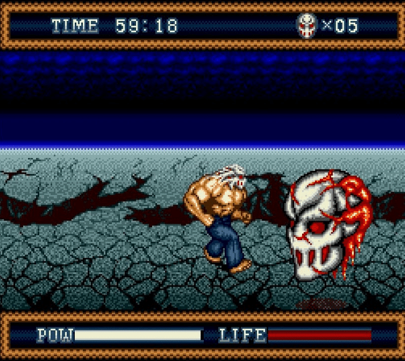 Protagonista de Splatterhouse 3, Rick Taylor, contra um dos chefes do game. (Divulga&ccedil;&atilde;o / Internet)