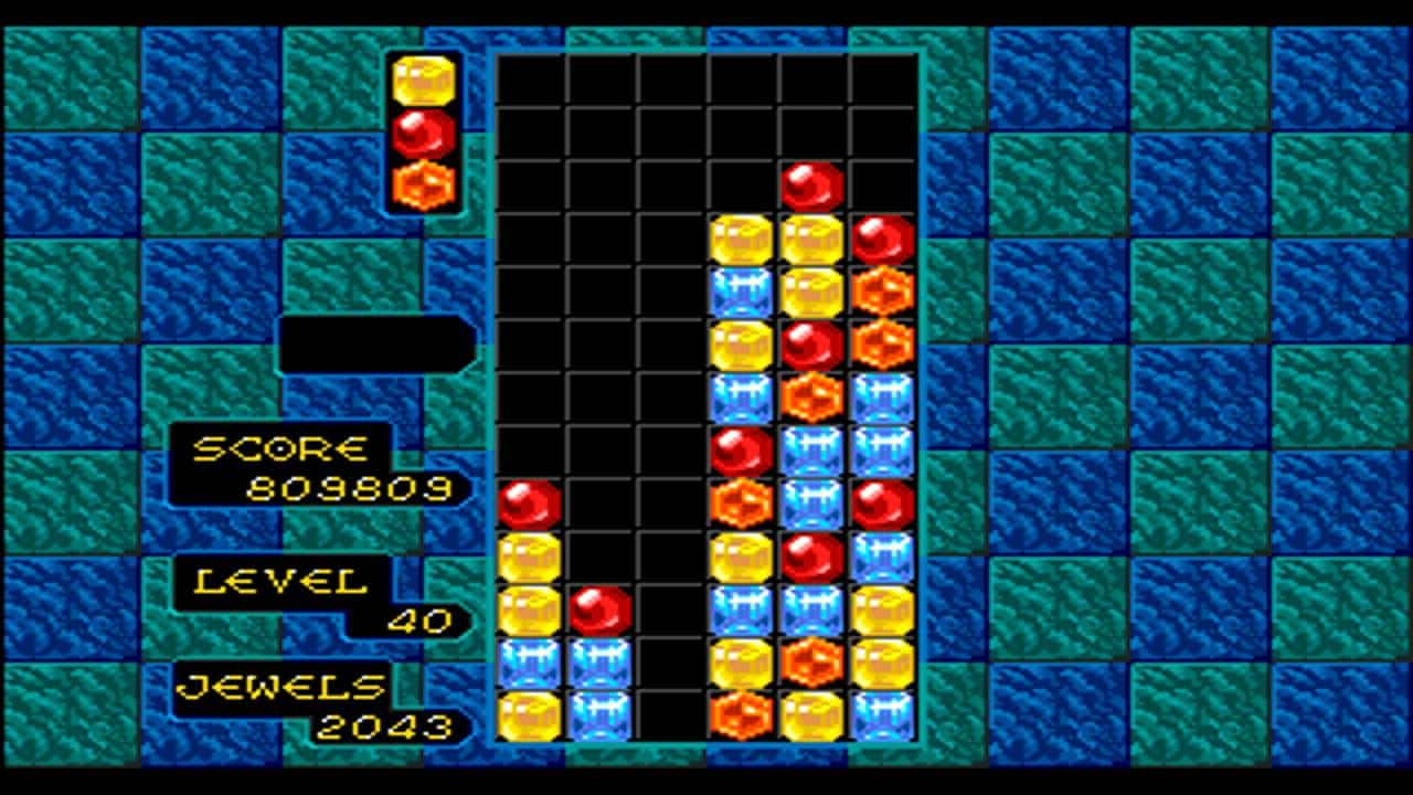 Imagem contendo o level 40 do game Columns. (Divulga&ccedil;&atilde;o / Internet)